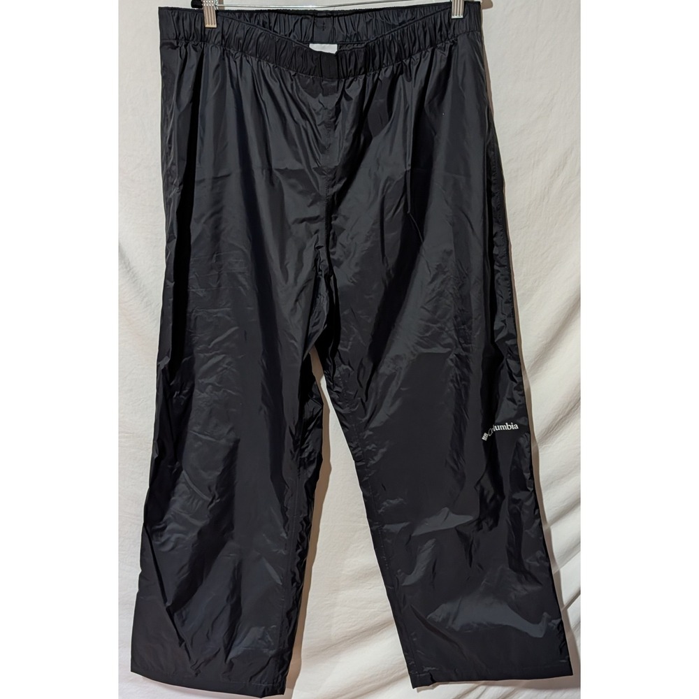 Columbia Omni-Tech Rain Pants Black XL Waterproof Packable Outdoor Hiking Men's - Picture 1 of 6